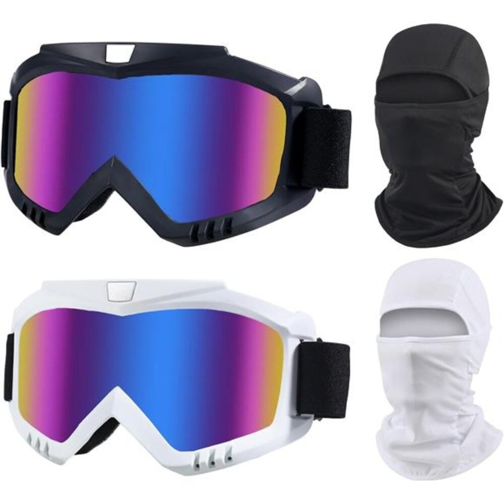 Dirt Bike Goggles 2 Pack Motorcycle ATV Off Road Motocross Glasses UV Protection